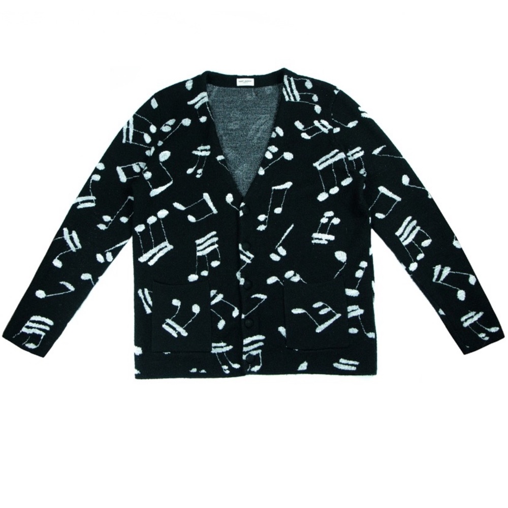 Saint Laurent Paris Music Note Cardigan